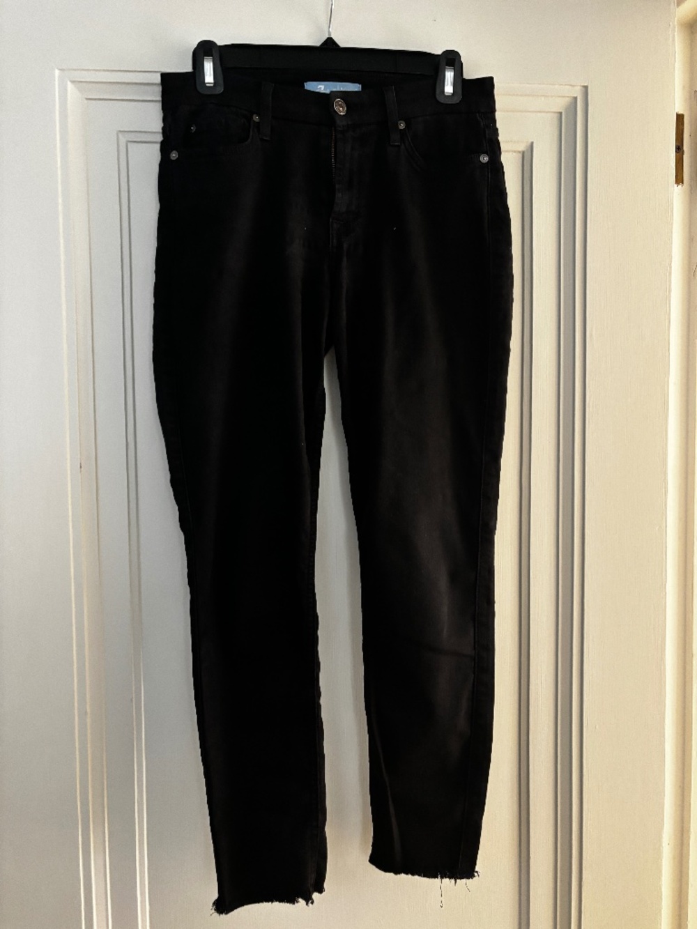 7 for All Mankind Black Skinny Cropped Jeans